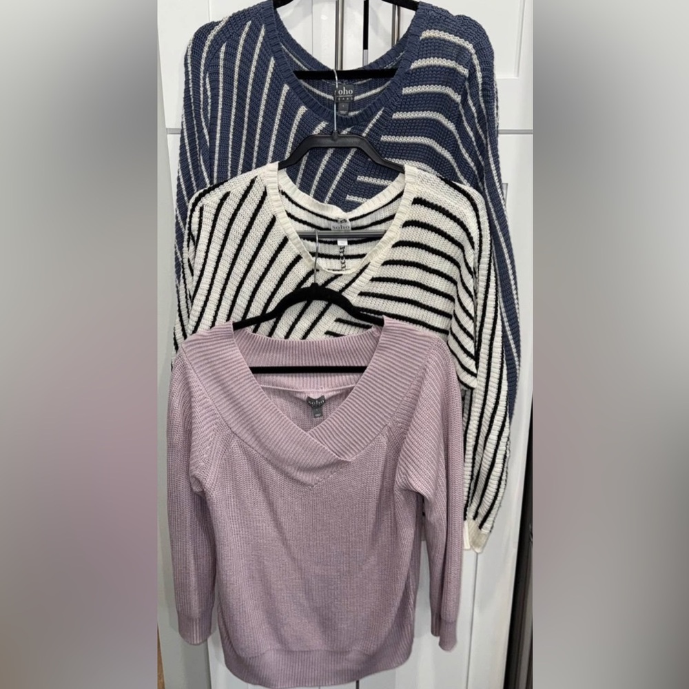 New York & Company Women's Size Large Soho Sweaters (LOT of 3)